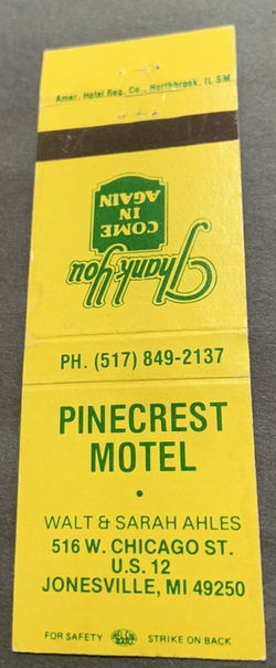 Pinecrest Motel (Americas Best Value Inn) - Matchbook